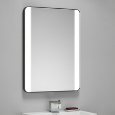 Mono LED Bathroom Mirror 700x500mm Demister Pad Black Frame Colour Change