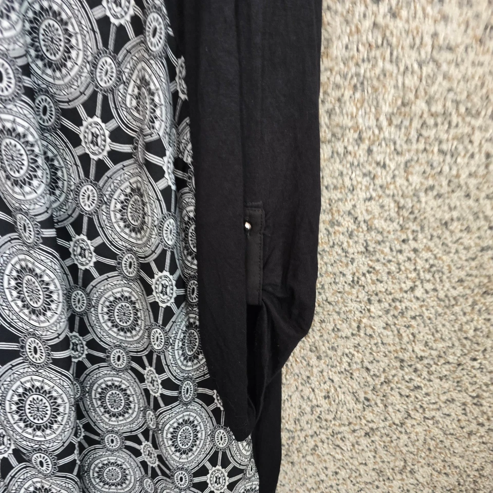 Top Rosa y Oliva Mujer Plus 3X Negro Cuello Corbata Estampado Manga 3/4 Informal Damas Foto 2 de 4