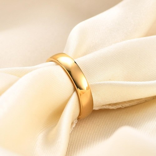 Tungsten Wedding Band Ring for Men Women | 2mm 4mm 6mm 8mm Gold Domed Tungste... - Picture 5 of 7