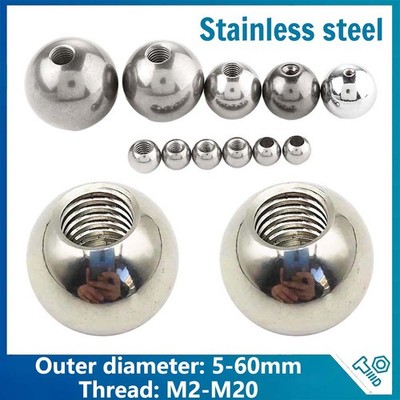 Stainless Steel Balls Dia 5-60 mm Female Thread Half Hole Blind Hole Ball M2-M20