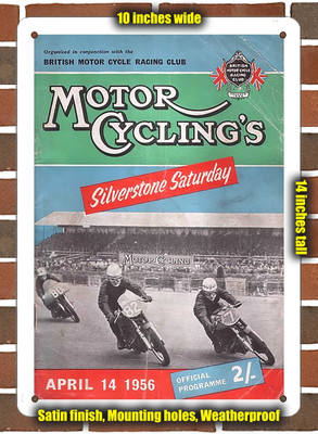 Metal Sign - 1956 Silverstone Circuit Racing Program - 10x14 inches