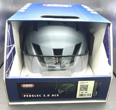 Abus Pedelec 2.0 ACE E-Bike Helm Mit Visier Fuell Grau (Groß) Neu - Bild 1 von 4