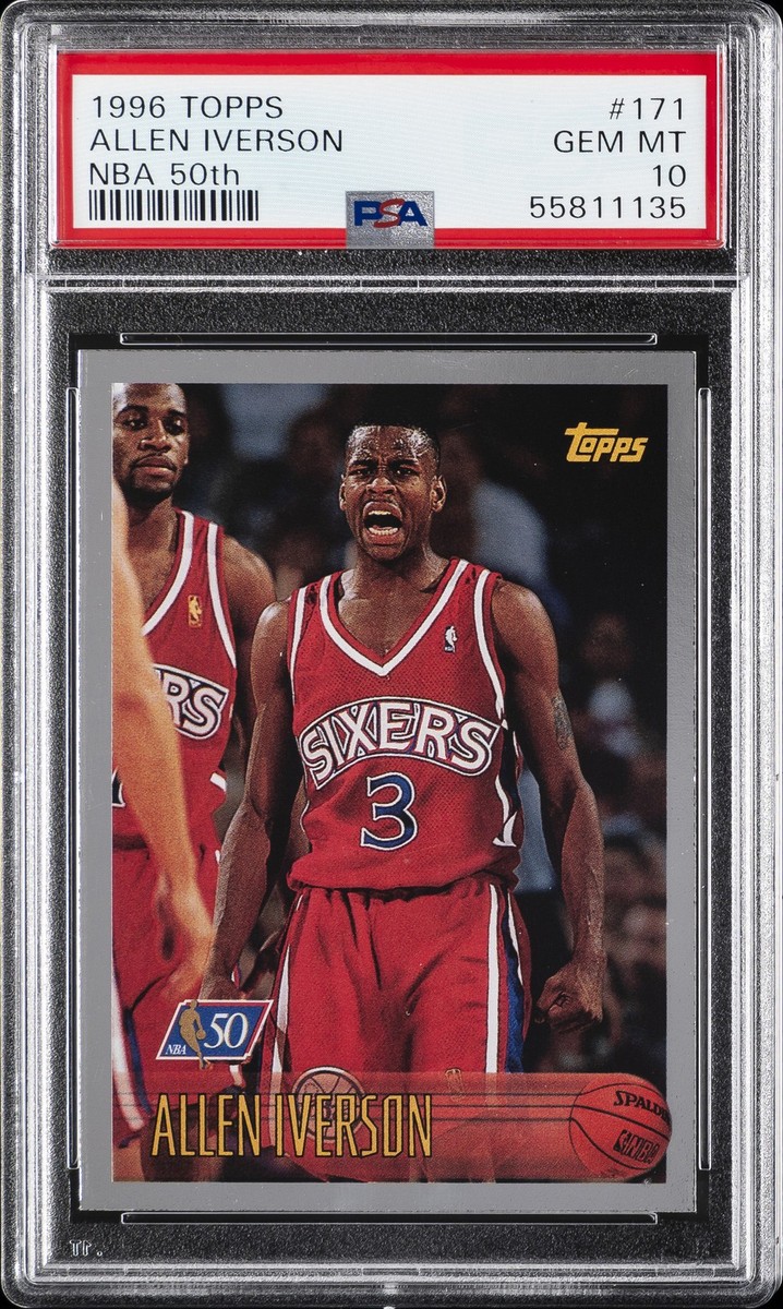 1996 TOPPS NBA 50TH #171 ALLEN IVERSON ROOKIE RC PSA 10 | eBay
