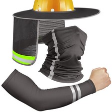 SATINIOR 3 Pcs Sun Hard Hat Neck Protection High Visibility Medium, Dark Gray