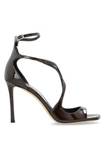 JIMMY CHOO 'Azia' Chocolate Heeled Sandals New  Authentic