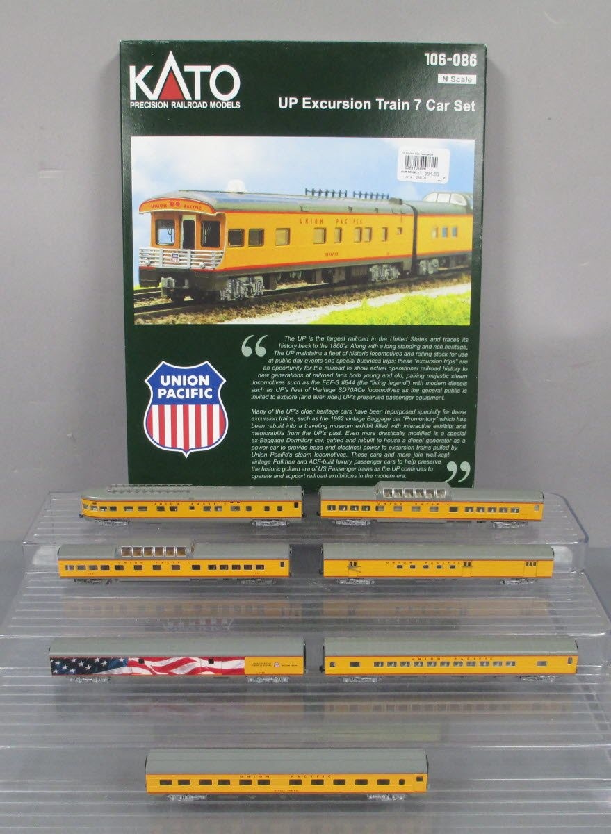 KATO 106-086 Union Pacific Excursion Train 7-Car Set for sale