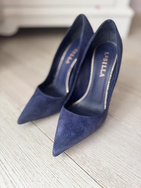 Damen Le Silla Heels Navy Wildleder 36