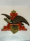 Vintage 3D Anheuser Busch Flying Eagle Logo Plastic Faux Wood Beer Sign