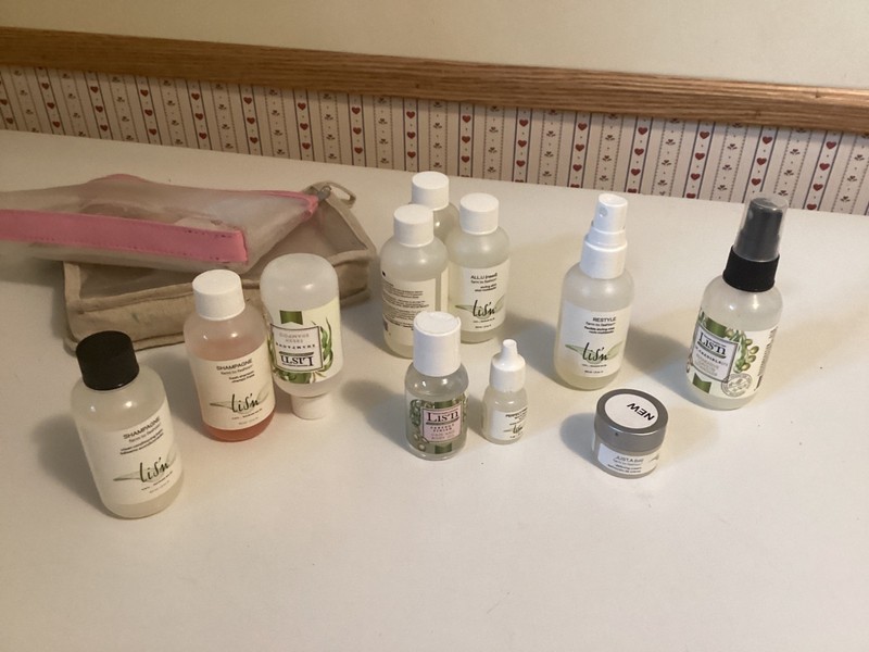 Lis'n Farm To Fashion LOT Travel sets-some full, some not~Elixer, Oil,Detangler