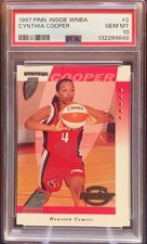1997 Pinnacle Inside WNBA - Cynthia Cooper #2 (RC) ROOKIE CARD PSA 10 HOF. rookie card picture