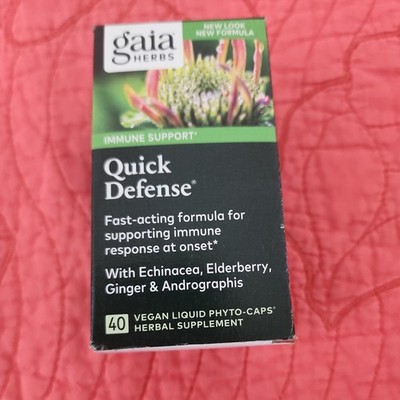 Gaia Herbs Immune Support Quick Defense (40 Vegan Liquid Phyto-Caps) EXP. 1/2026