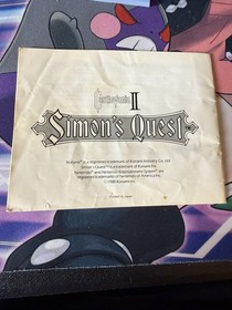 Castlevania II Simon's Quest Nintendo NES solo manuale istruzioni