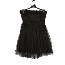 Sans Souci Black Lace Tulle Strapless Mini Dress L Grande