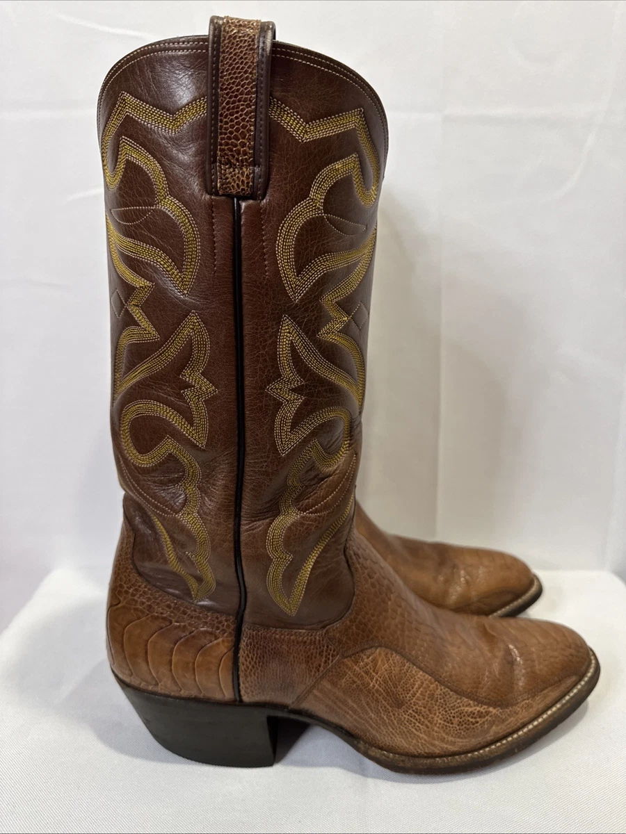 Paul Wheeler Custom Made Tan Ostrich Leather Cowboy Boots Mens 10 D Estimated Ostrich Cowboy Boot - Etsy main image 2