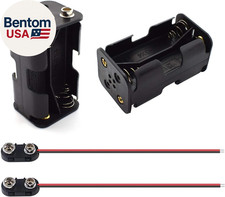 2-Set 4X 1.5V AA Battery Holder and I Type Snap Connector Kit 6 Volt Thicken Pla