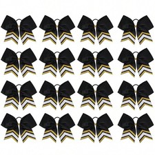 16PCS Glitter Cheer Hair Bows 7 in Ponytail Holders Girls Sports Royal Blue