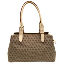 Dooney Bourke Brown Tan Monogram Canvas Vintage Satchel