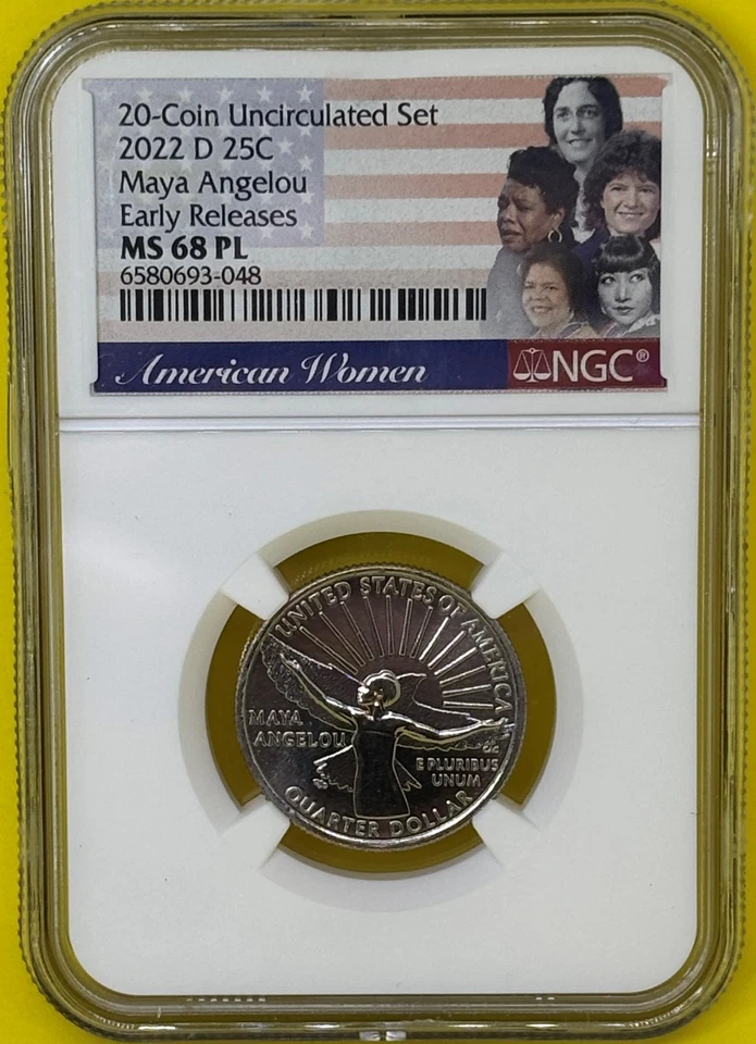 2022 D Maya Angelou Quarter 25c NGC MS68 PL American Women Series - Image 2 of 4