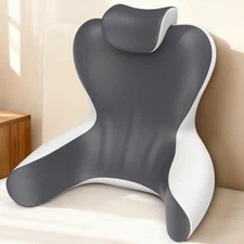 Reading Pillow for Sitting in Bed, 22”H Back Pillow for Sitting Up,Lumbar Rest &