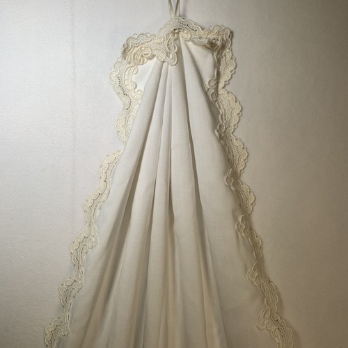 Vtg Wedding Dress with Train ILGWU Union Made Short Sleeve With Train Lace Trim - Picture 16 of 23