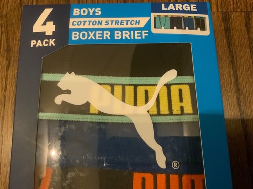 PUMA Boys 4 Boxer brief Size Large 12 14 Cotton Stretch Short Underwear new - Picture 6 of 8