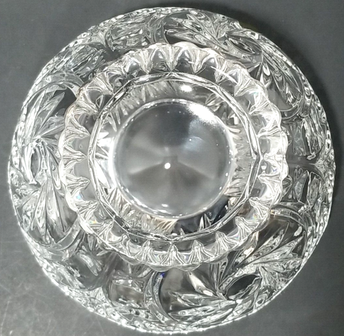 Anna Hutte Bleikristall 24% Lead Crystal Footed Bowl Saw Tooth Rim Germany - Picture 4 of 9