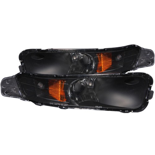 ANZO For 2005-2009 Ford Mustang Euro Parking Lights Black W/ Amber Reflector - Picture 2 of 10