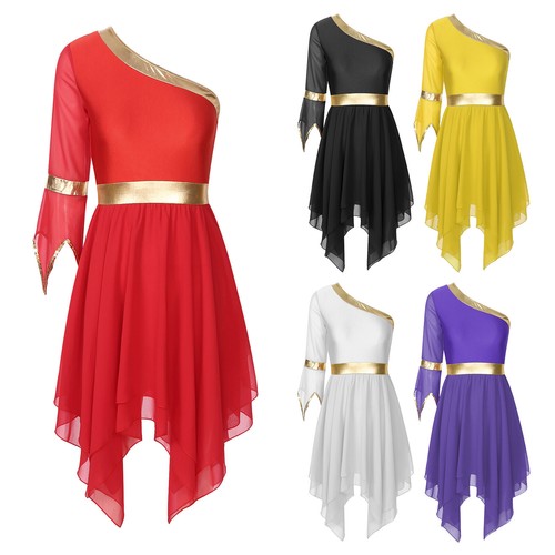 Women's Dress Carnival Dance Dresses Irregular Hem Dancing Costume Short Praise - Picture 1 of 75