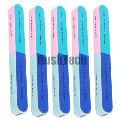 5Pcs Manicure Nail File Emery Boards Sanding Buffer Shiner File Beauty Tool