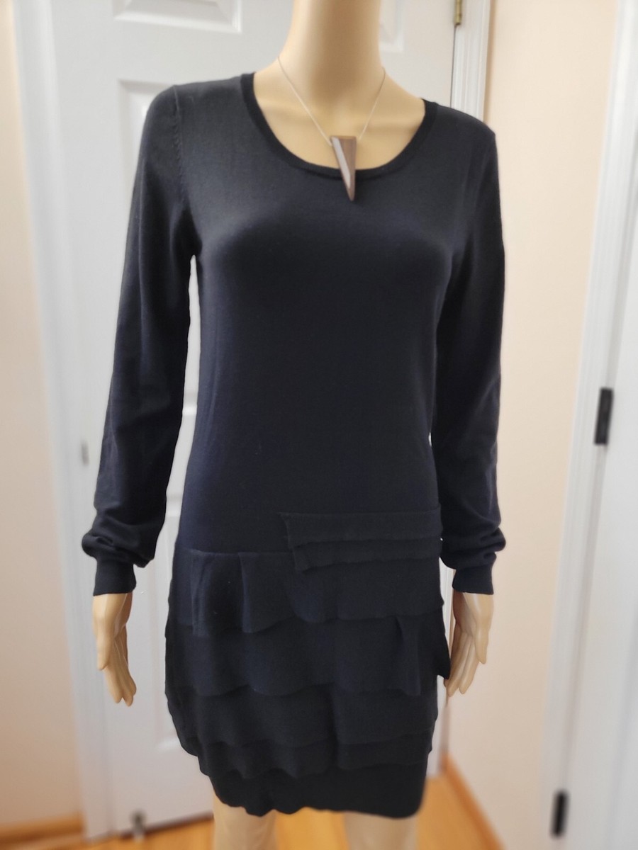 bcbg black sweater dress BCBG Chunky Ribbed Sweater Dress (S)