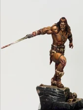 1/24 75mm Barbarian Warrior Figurine Resin Sculpture with Sword and Dynamic Pose
