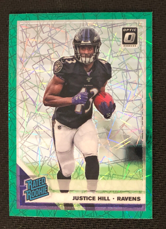 Justice Hill Panini Donruss Optic #183 Teal Velocity