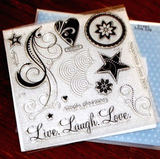 CTMH D1482 LOVE LIFE Large Decorative Flourishes, Live Laugh Love, Stars,Heart