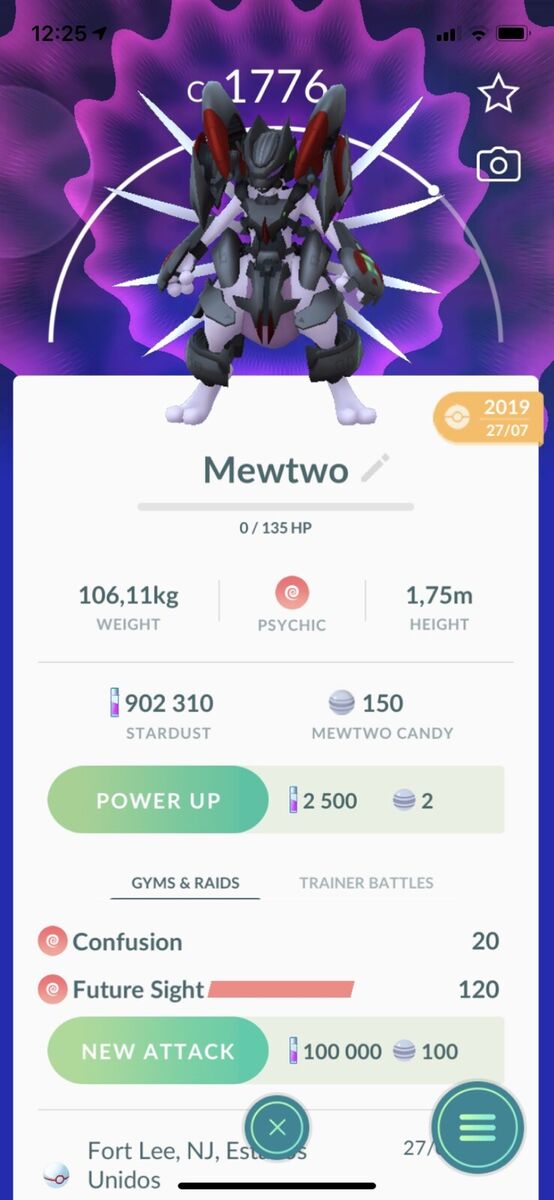 Armored Mewtwo Pokemon Lucky Trade Go LV20 Pokémon PVP Ultra