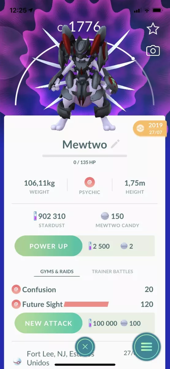 Armored Mewtwo Pokemon Trade Go LV25 Pokémon PVP Ultra League Read  Description