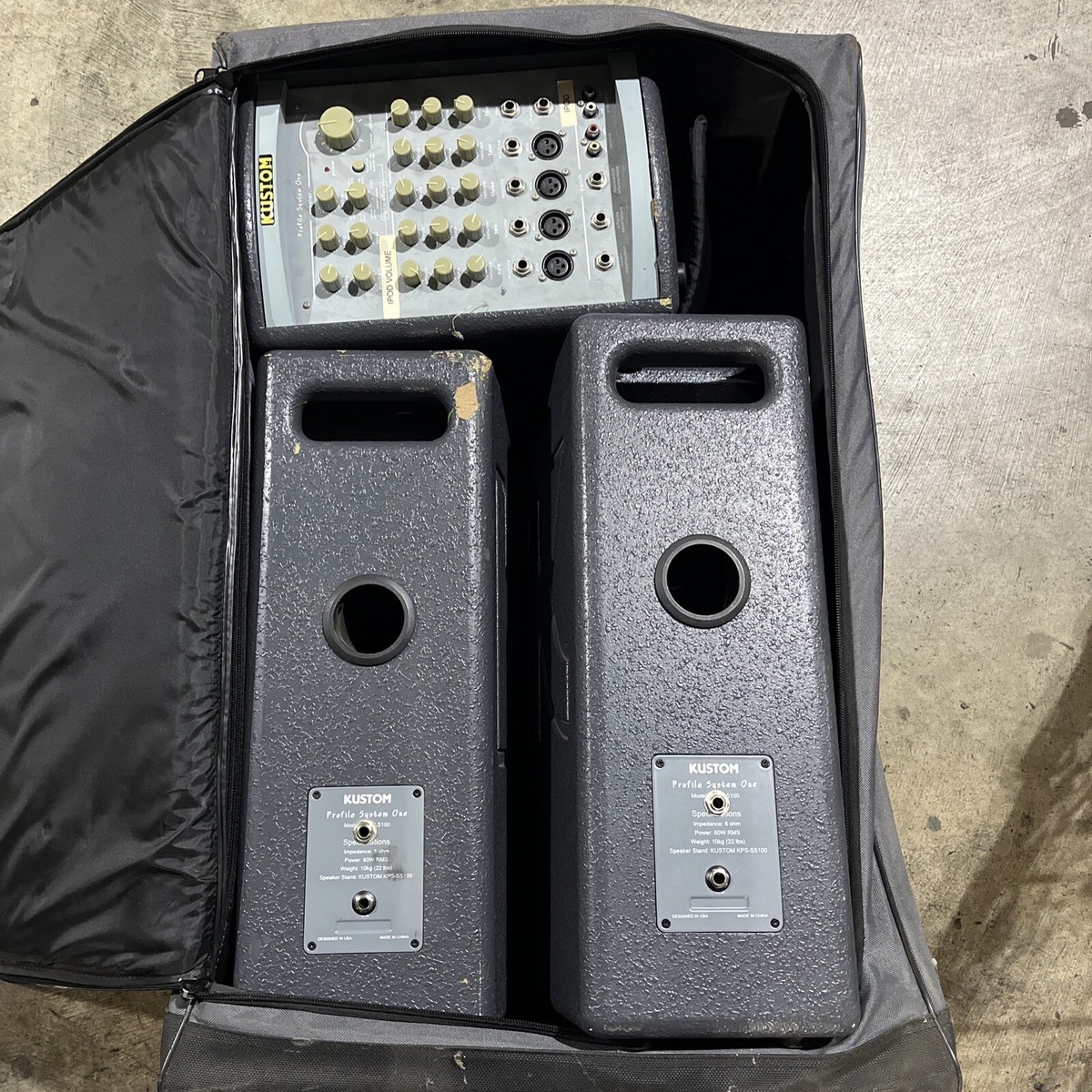 KUSTOM SYSTEM ONE AMP PA SYSTEM KPS-PM100T, KPS-LS100T W MIC