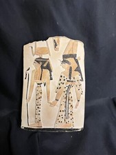 Vintage Egyptian Gods Hand Painted Stone Art  Masterfully Crafted Wall Décor