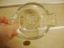 Vtg Advertising Glass Ashtray MYER'S JEWELRY Shop Telegraph Deco Collectible!