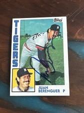 1984 TOPPS #174 JUAN BERENGUER Autographed DETROIT TIGERS  BLUE SHARPIE