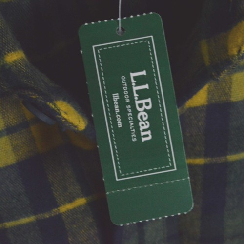 Camicia uomo LL Bean M giallo verde camoscio cotone a quadri NUOVA - Foto 8 di 10