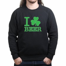 I Love Irish Beer Shamrock Clover Green Paddys Day Sweatshirt Hoodie Shirt