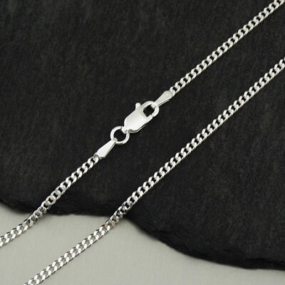 Sterling Silber 2,6 mm Panzerkette Gliederkette Halskette 925 Italien Karabinerverschluss 16'' - 30''