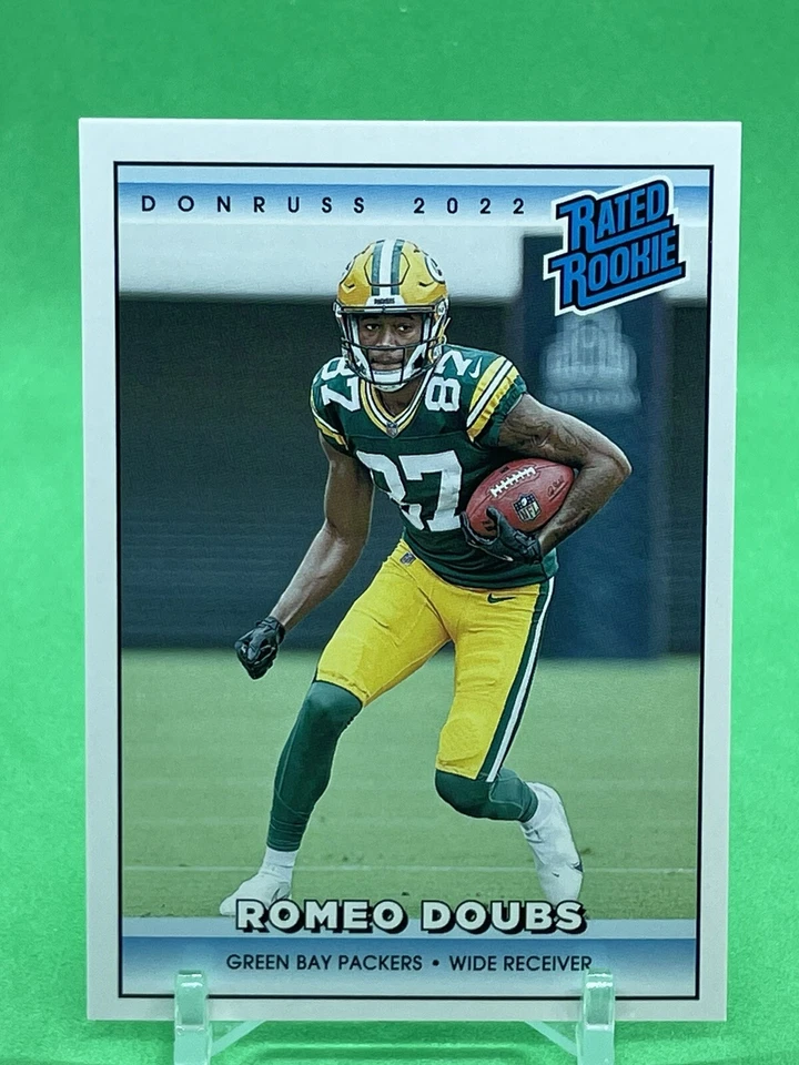 Romeo Doubs 2022 Panini Instant NFL Rated Rookie Retro RR38 Packers RC SP - Image 3 of 3