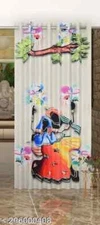 Devotional 3D Digital Print Eyelet Polyester Curtain for Pooja Room Mandir Room