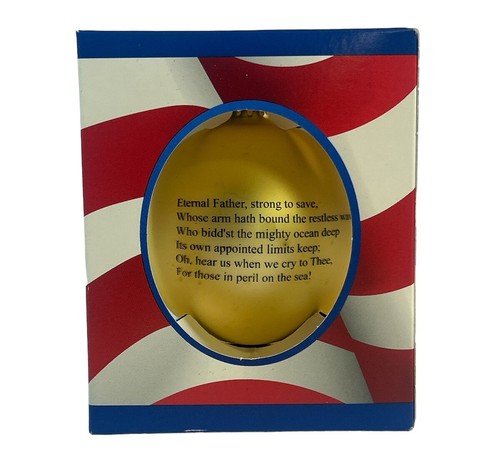 Gold Velvet 3 1/4” Ball With US Navy Logo And Hymn, New, Made In The U.S.A! - Picture 2 of 2