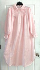 Vintage Erika Taylor Intimates Pink Long Satin Night Gown Lace Sz M