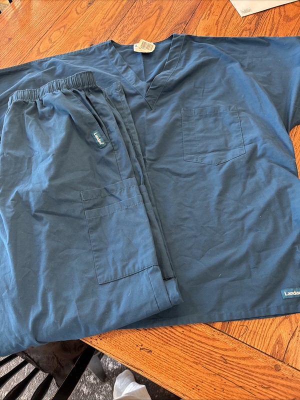 Landau Men’s Teal XL Scrub Set Cargo Pants 