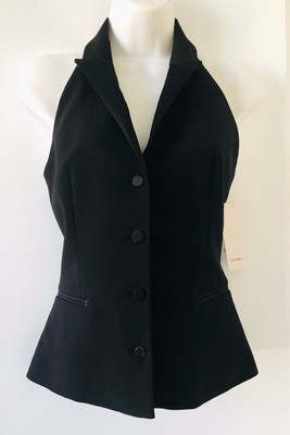 black tuxedo halter top