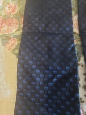 Van Heusen Mens Silk Tie Classic Blue Woven Formal Necktie Made in the USA