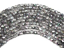 Czech Fire Polished Round Faceted Glass Beads Crystal Vitrail Light 2-sided 6mm
